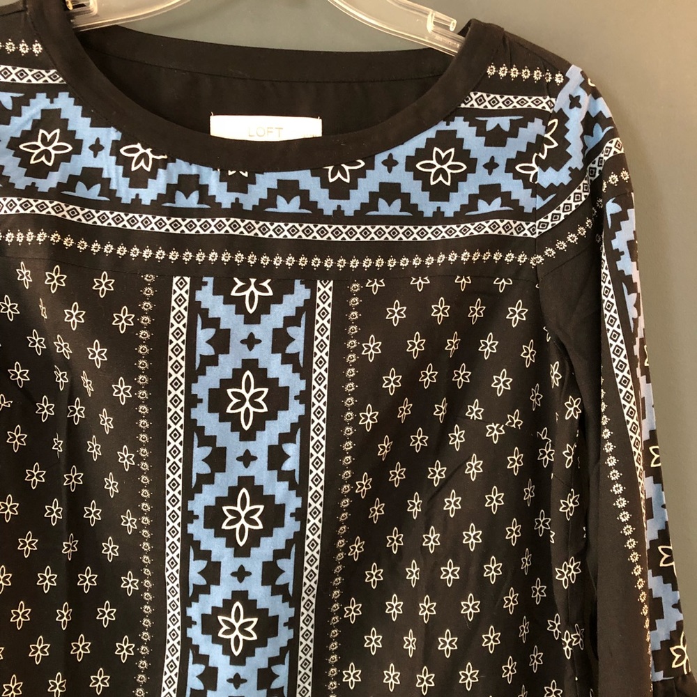 Loft Petite Mosaic Bell Sleeve Dress - Picture 4 of 7